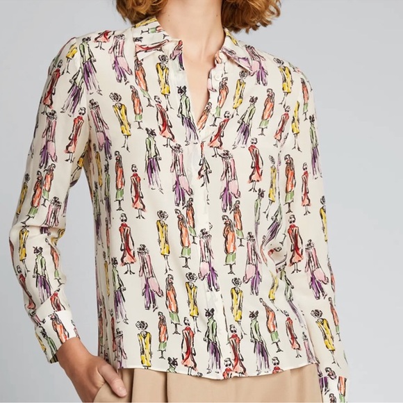 Alice + Olivia Tops - ALICE + OLIVIA Willa Placket Top in Melrose